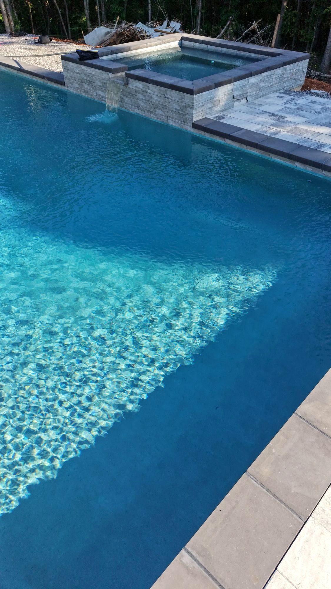 Iridescent glass bead finish water